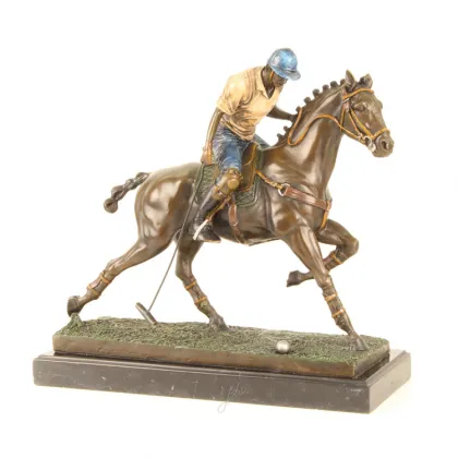 Cowboy bronze sculpture copper cheap Bronze Jockey & Horse Statue
