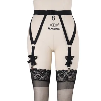 Black Bow-shaped Garter Belts for Women