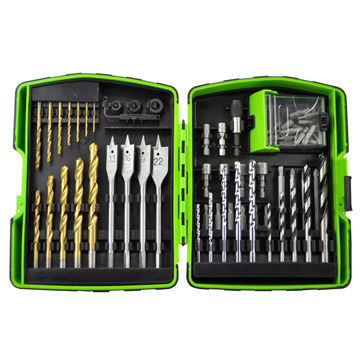 77-piece combination drill and bit set, includes quick changer
