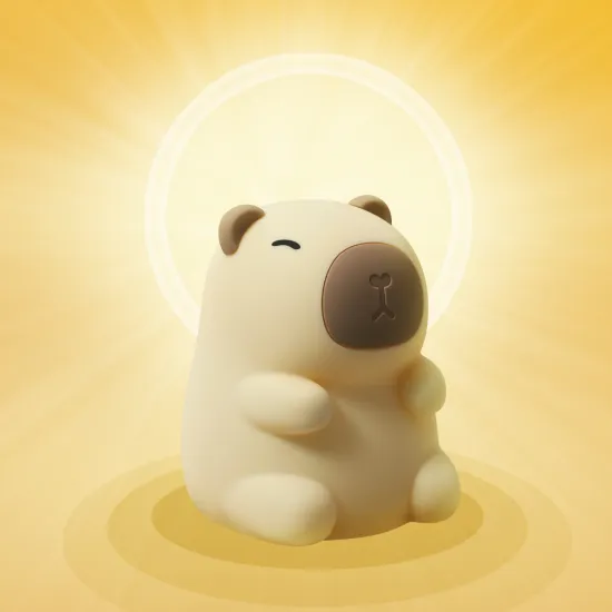 USB Rechargeable RGB Capybara Silicone Night Light for Kids Bedroom