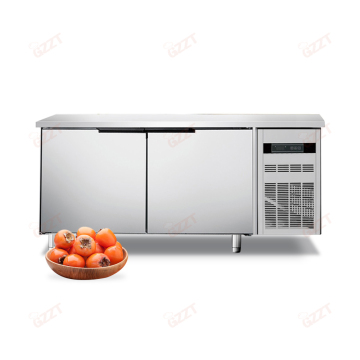 Stainless Steel Workbench Double Door Bar Fridge with Under Counter Freezer