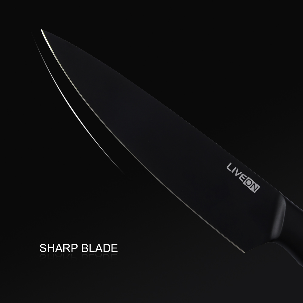 8 &#39;&#39; cuchillo de cocinero de cocina de óxido negro