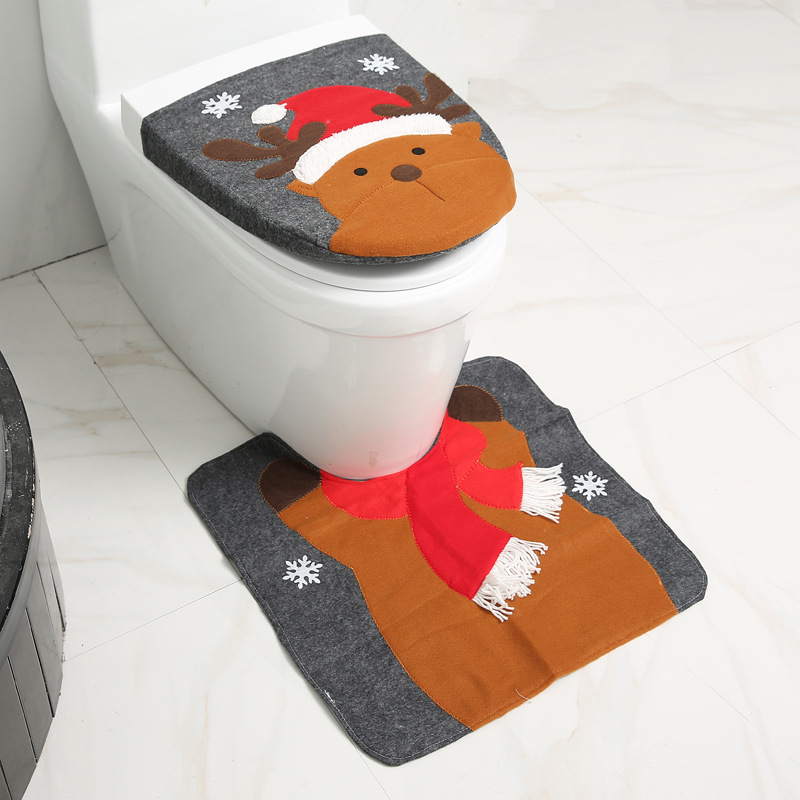 1Pc Universal Soft Toilet Seat Cover Home Decor Closestool Case Warm Toilet Lid Case Bathroom Accessories Christmas Decoration