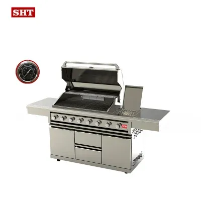 High Quality Stainless Steel BBQ Grill Gas with Drawers