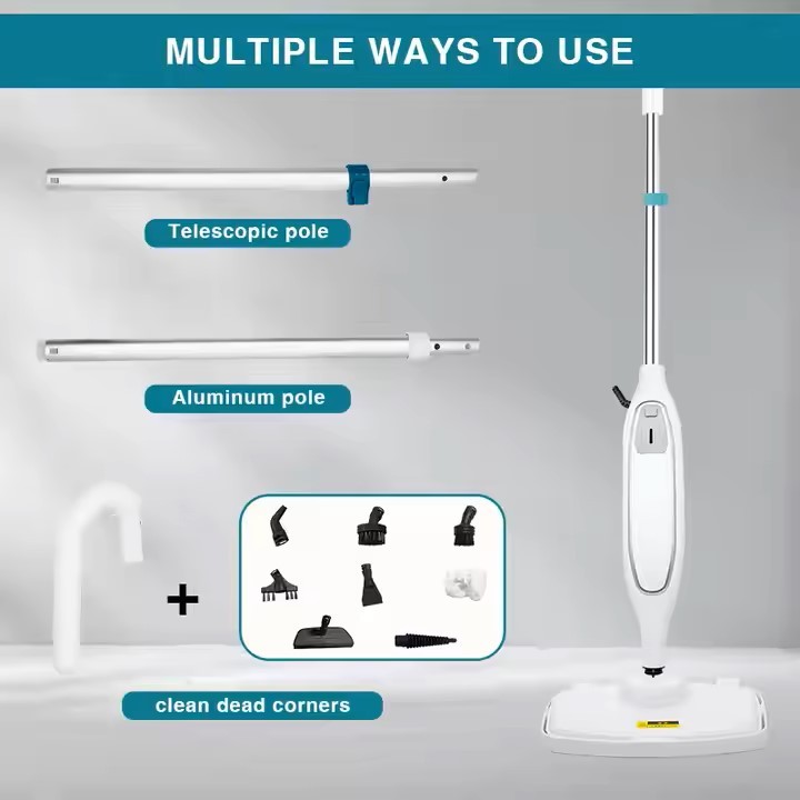 Portable Steamer Mop 10 In1 Triangle Head Handheld High Temperature Sofa Electric Floor Steam Mop Cleaner
