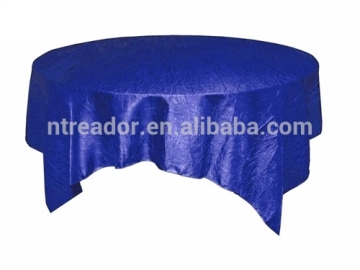 85"Square Crushed Taffeta Table Overlay- Royal Blue