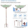 Glass Birdbath Garden Bird Feeder with Metal Stake