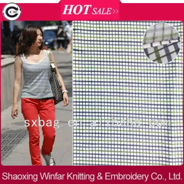 checked design printed knitting Nylon Rayon spandex jersey fabric for garment