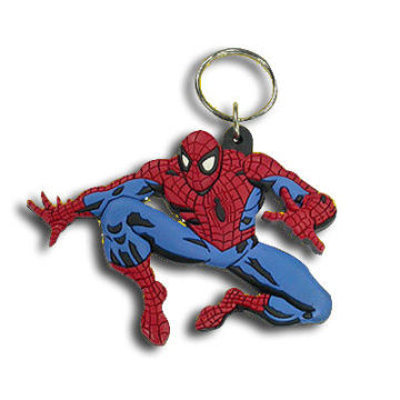Spider-man Design Silicone Keychains, Customized Eco-friendly Promotional 3d Key Rings