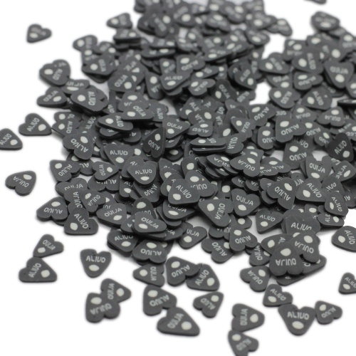 Black Heart Letters Slice Polymer Clay Sprinkles For Crafts Making DIY Slime Filler Material Nail Art Decoration Accessories