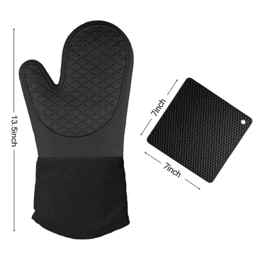 Cooking Essentials: Heat-Resistant Cotton Lined Gloves, Silicone Oven Mitts, and Bakeware Items
