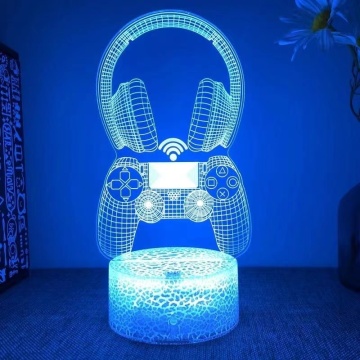 Multifunctional Gaming Headphones with 3D Night Light and 7 Color LED Lamp - Perfect Kids Gift