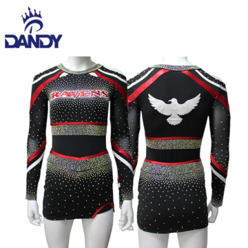 Black and Red sparkling cheer uniforms