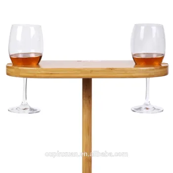 Wholesale portable bamboo sand wine cup holder ,beach wine rack