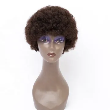 Double Drown  In Stock Afro Short Cut Top Quality  100% Human Hair Machine Made Wigs