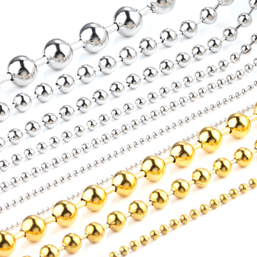 Wholesale Stainless Steel Round Bead Chain - DIY Necklace Bracelet Jewelry Accessories