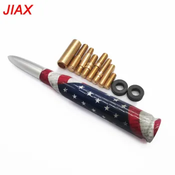 Universal Car Bullet Antenna with American Flag Style Mirror-finished Aluminium American Flag Car Antenna Custom Logo