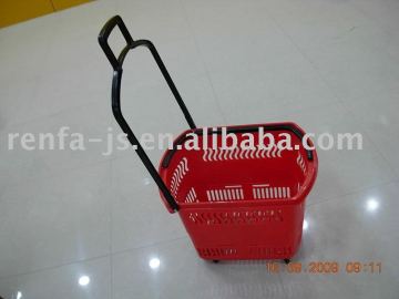 folding supermarket shopping rolling basket