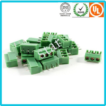 Custom 3 Pin Green Screw 5.08mm Pitch PCB Terminal Block