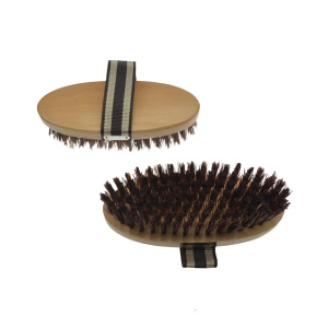 Wood Back Cowboy Brush With Polyester Strap