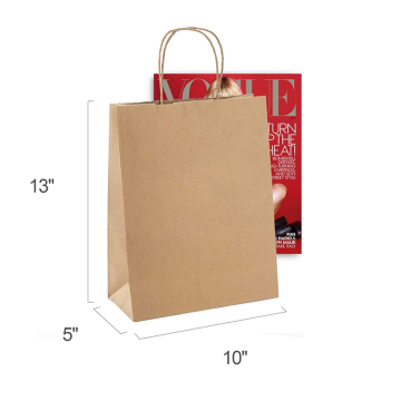 Wholesale Black Kraft Paper Shopping Bags with Flexo Printing and Recyclable Handles