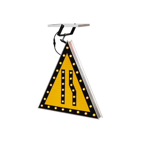 Narrowing on the right Solar Led Warning sign