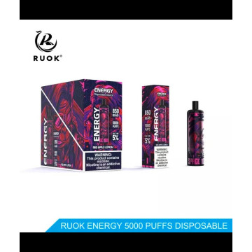 Ruok Energy 5000 Puffs verfügbarer Vape -Großhandelspreis