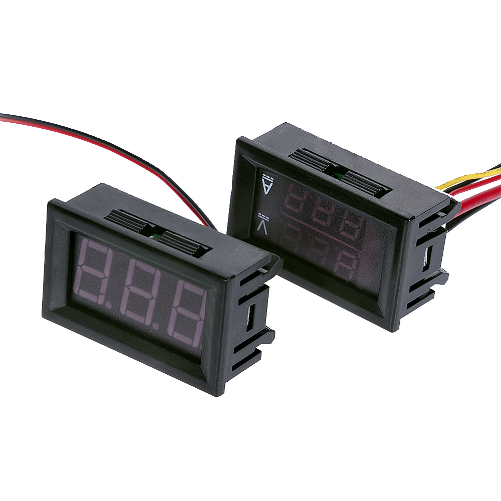 DC 100V 10A Voltmeter Ammeter Blue Red LED Amp Dual Digital Volt Meter Gauge, 4.5V to 30V Voltmeter Voltage Meter