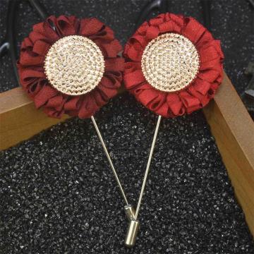 2016 flower fashion European style men chiffon hot brass brooch