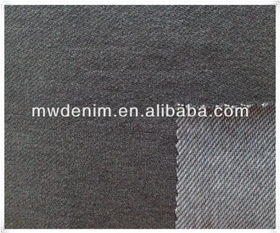 black twil knitted denim fabric knitted cotton fabric/poly fabric