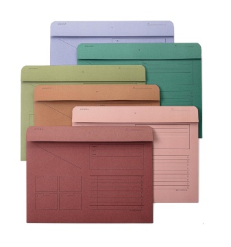Letter Size Lined Horizontal File Jacket Folders with Closed Sides