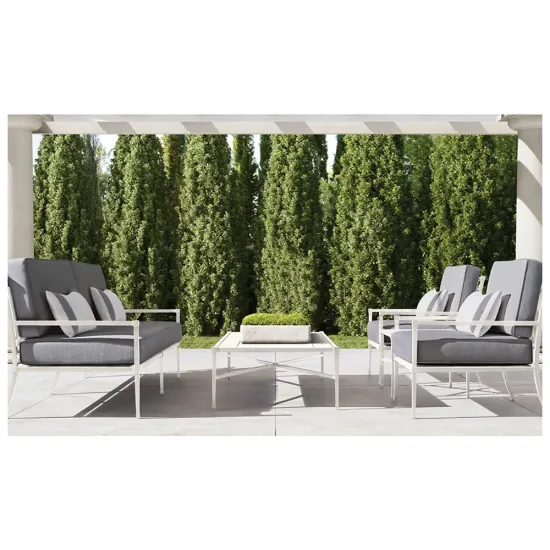 White Aluminum Patio Sofa - Contemporary, Durable, and Comfortable