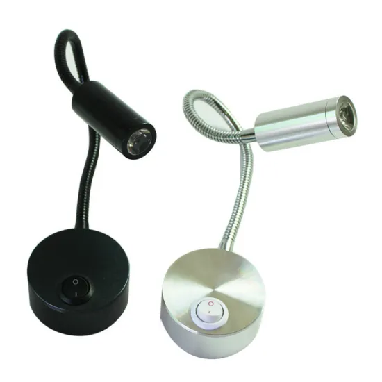 Black Silver LED Light Flexible Gooseneck Wall Lamp