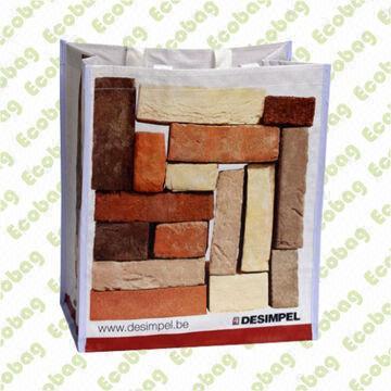 Shopping Bag, Made of RPET Woven, 4 Colors Printing, Recycled and Eco-friendly