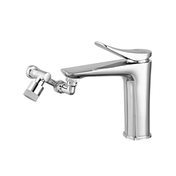 Chrome Zinc Alloy Single Handle Bathroom Basin Faucet with Brass Extender