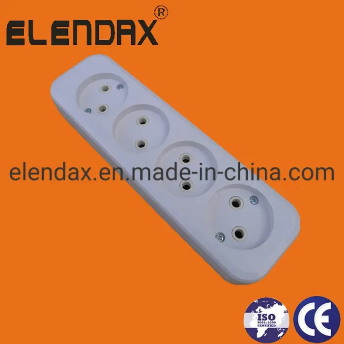 Soket Strip Daya 2-Pin 4 Arah 10A E8004