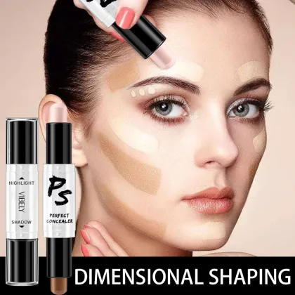 Double Head Highlighter Concealer Stick for Contouring and Shadow