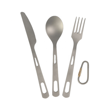 Portable Polar Everest Pure Titanium Cutlery Set: Ideal for Home, Camping, and Travel