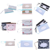 Eco-Friendly Baby Wipes Box Wet Wipe Box Cleaning Wipes Carrying Bag Clamshell Snap Strap Wipe Container Case