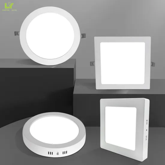 Commercial Round and Square Slim LED Panel Light - 12w 18w 24w Recessed Surface Mount