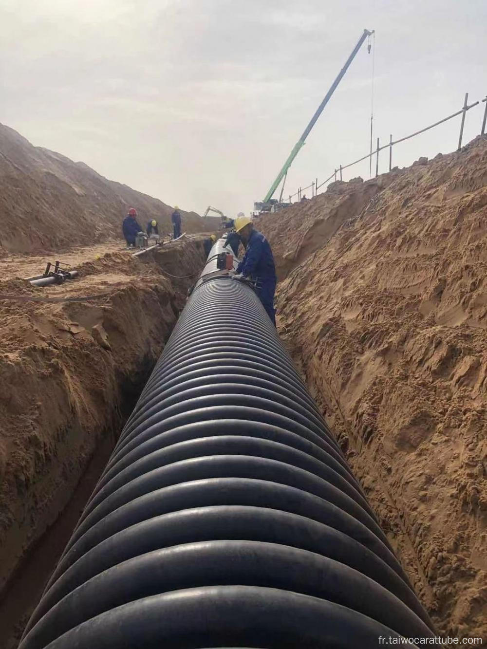 HDPE Hollow Winding Pipe Drainage et Carat Tube