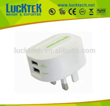 uk type 5v 3A duplex usb power adapter