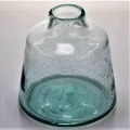 Small Round Green Recycled Glass Crystal Flower Vase