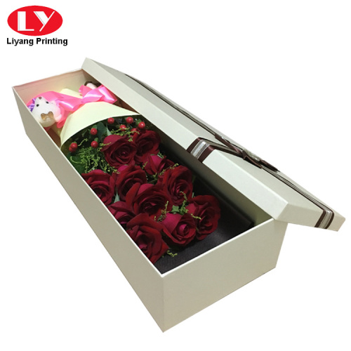 Embalagem de caixa de flores de retângulo de luxo