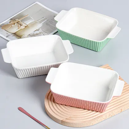 Nordic Bakeware Cookware Sets: Customized Rectangular Pans, Microwave Safe BakeWare Trays & Ceramic Baking Dishes