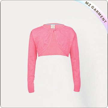 Kids Aurora Pink Crop Cardigan
