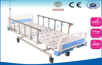 Patient Ambulance Sickbed , Adjustable Ward Bed With Three Revolving Levers