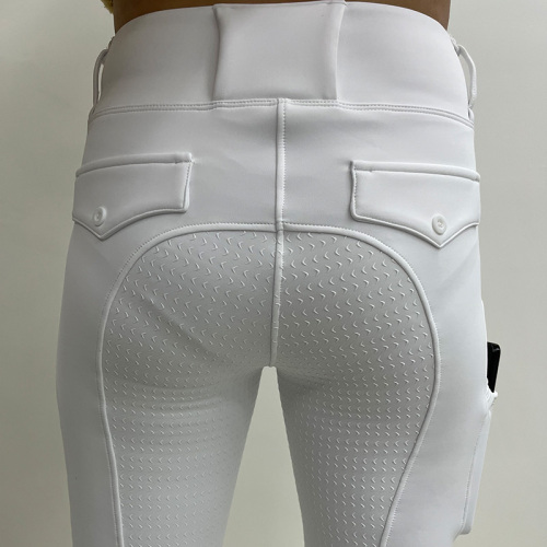 Zipper White High Waist Jodjpur Breeches