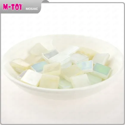 SJ199 white ice jade 15x15 transparent glass sculpture wall art