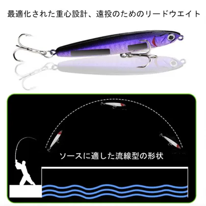 10g-24g Sinking Hard Pencil Lure Stickbait Swim Bait for Bass and Pike Fishing